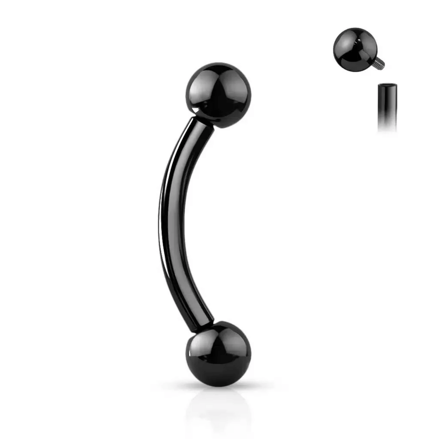 Titanium Curved Barbell with Ball