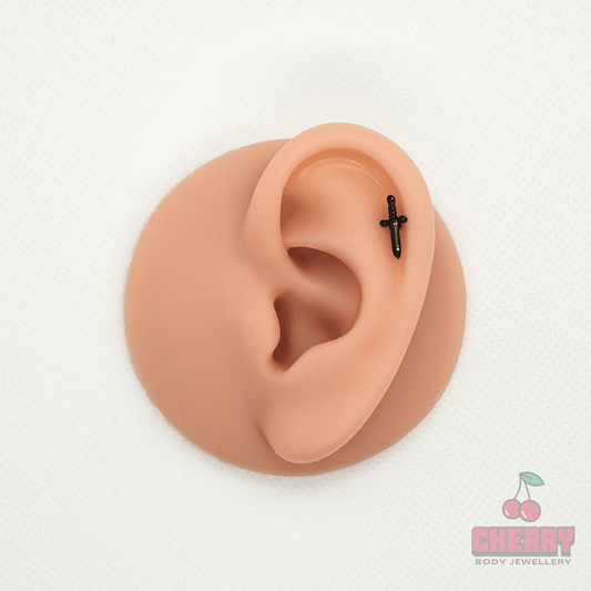 Titanium Dagger Flat Back Stud 16g