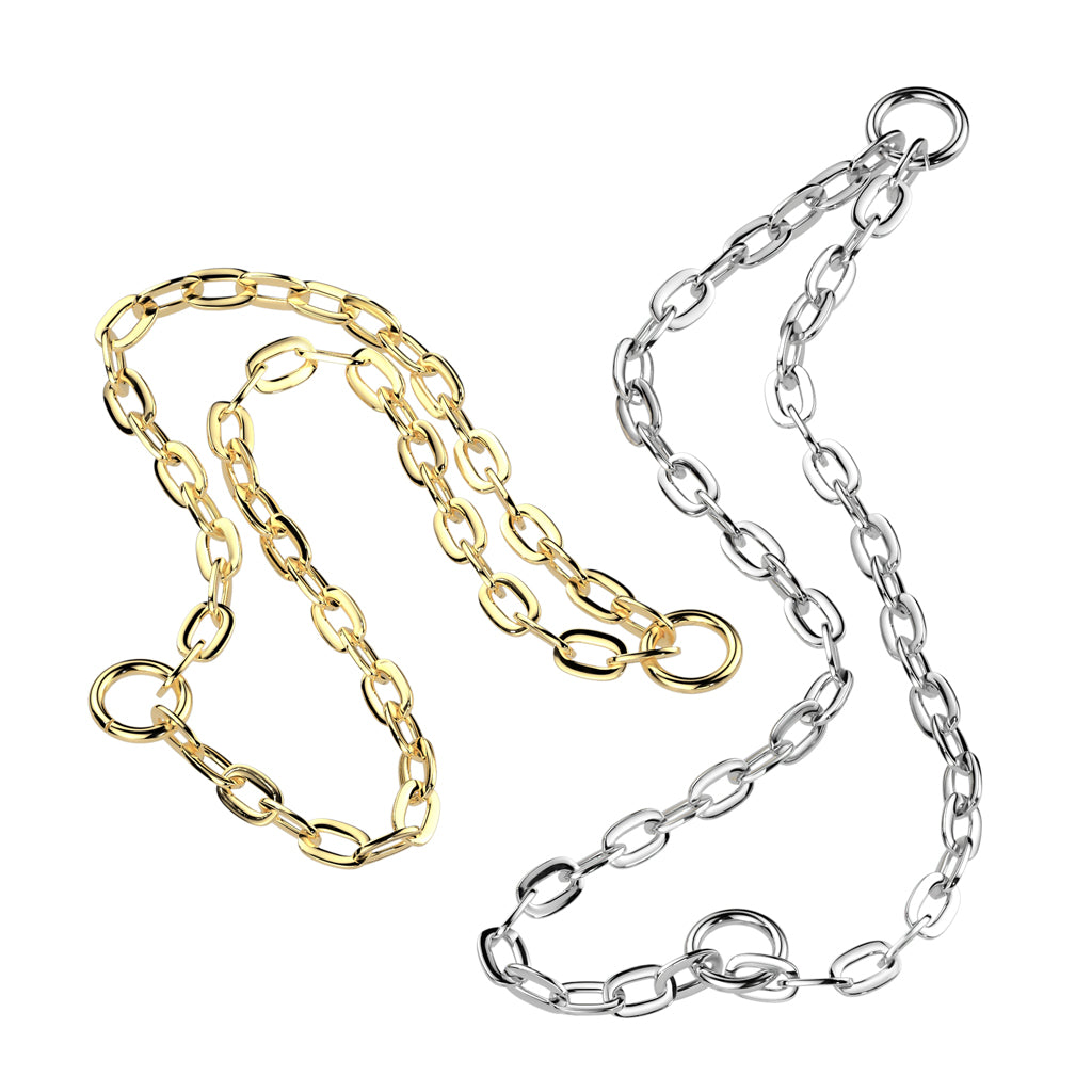 Titanium Double Connector Chain Gold & Silver