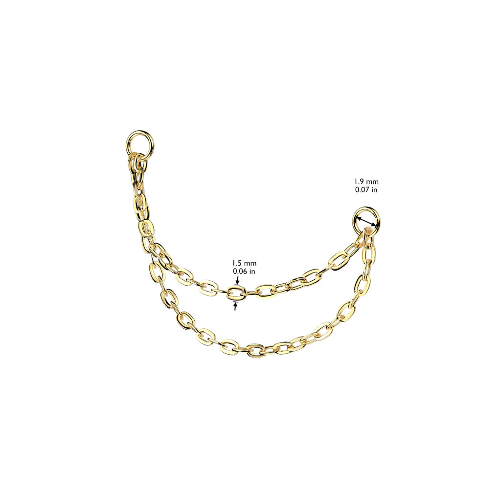 Titanium Double Connector Chain dimensions