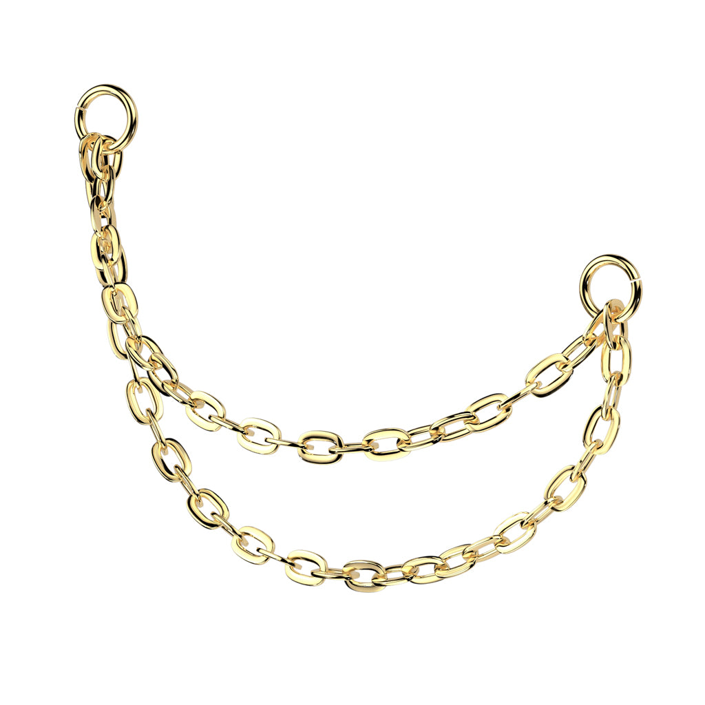 Titanium Gold Double Connector Chain