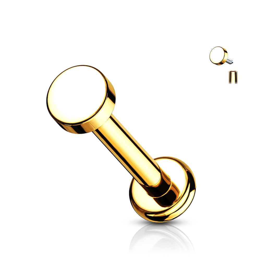 Titanium Gold Micro Disc Flat Back Stud 16g