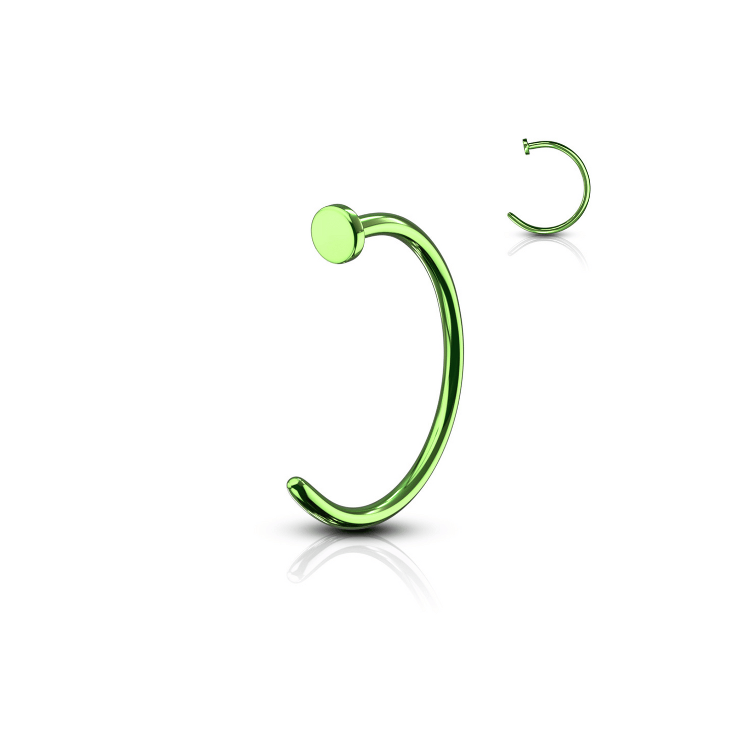 Titanium IP nose hoop Green