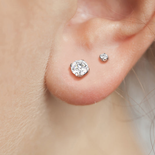 Titanium Martini Set Clear CZ Gold Earring Studs model