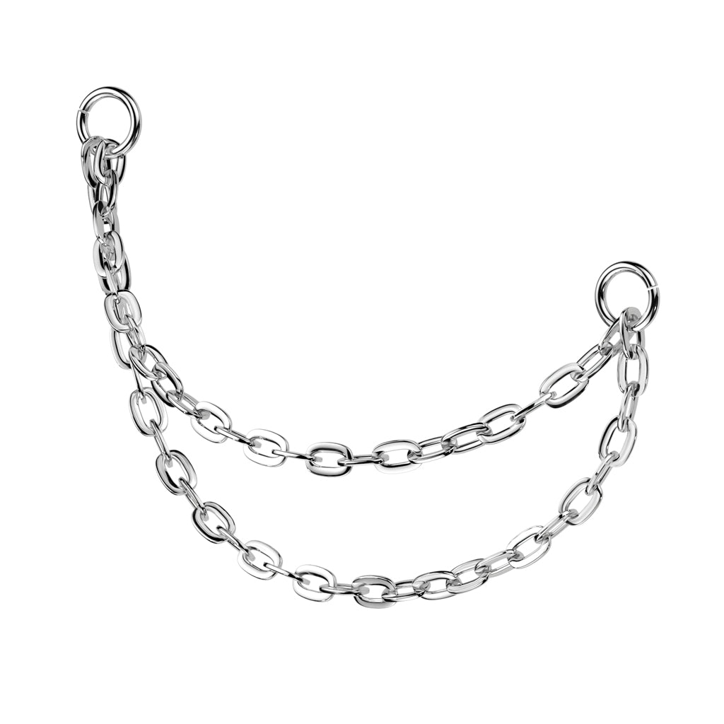Titanium Silver Double Connector Chain