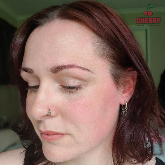 Titanium Silver Double Hoop Hinged Clicker Ring 20g-16g