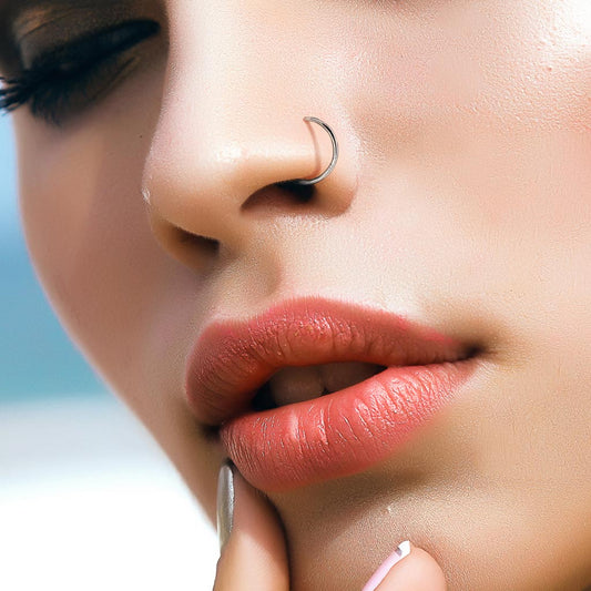 Titanium Silver Nose Ring model