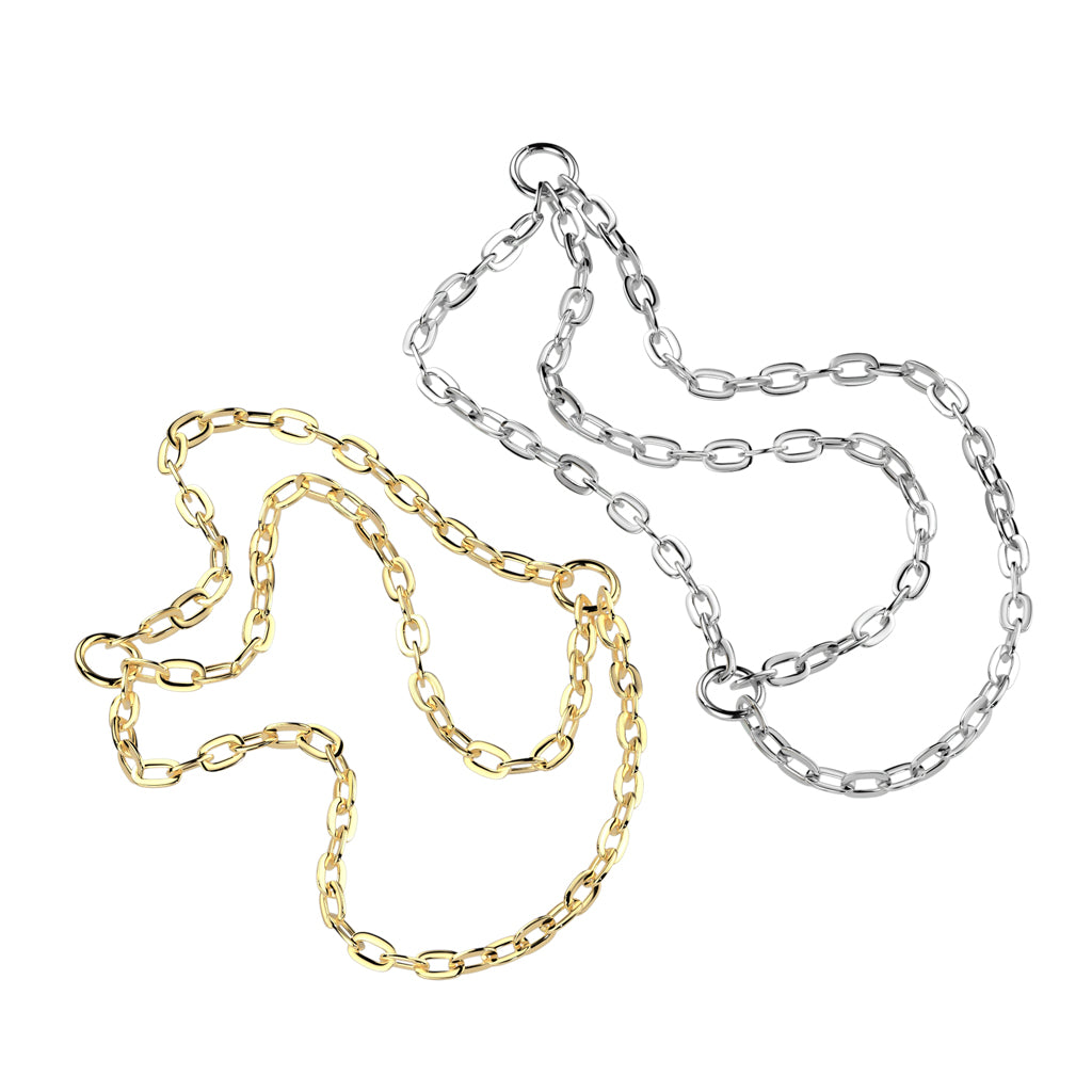 Titanium Silver Triple Connector Chain - Gold & Silver