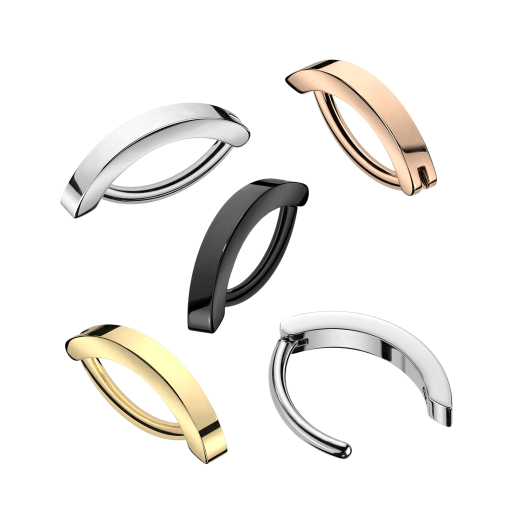 Titanium Solid Hinged Clicker Belly Button Ring 14g