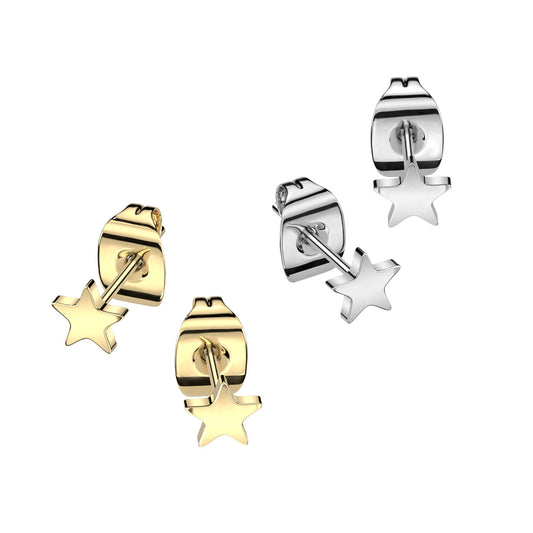 Titanium Star Stud Earrings