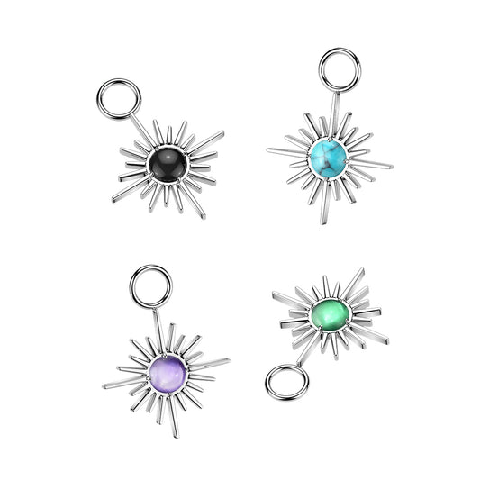 Titanium Sunburst Charm Dangle