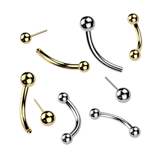 Titanium Threadless Curved Barbell