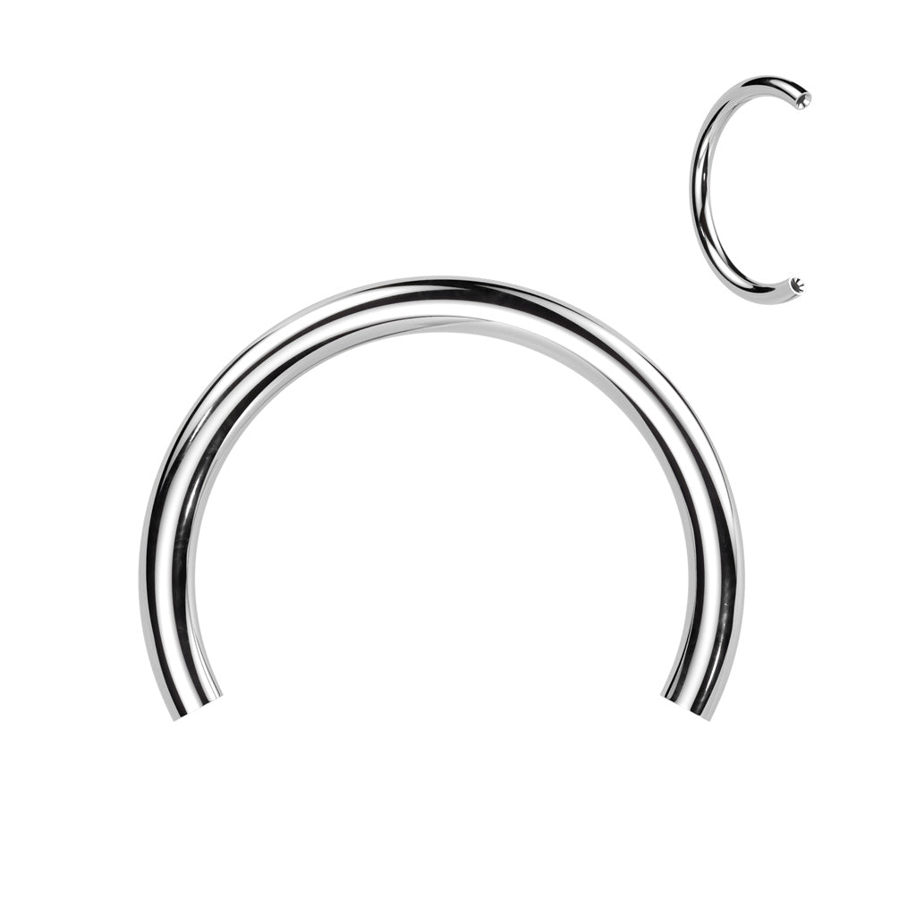 Titanium curved horseshoe barbell