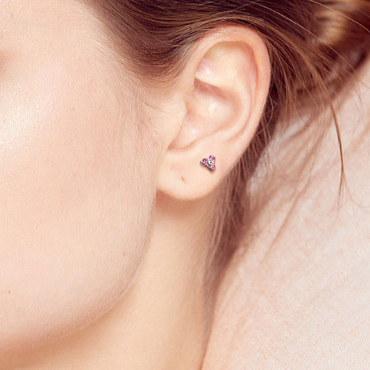 Triangle Set Aqua Blue Gem Flat Back Stud 16g won