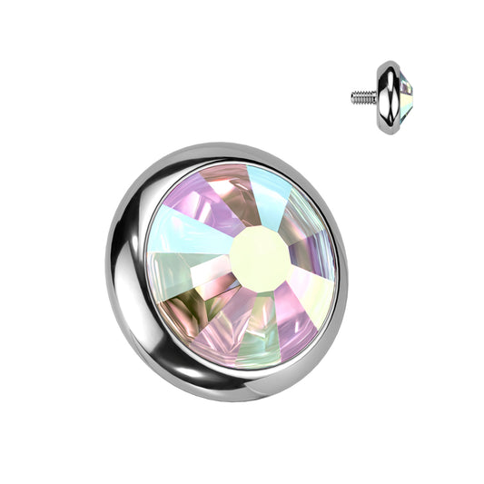 aurora borealis silver dermal top