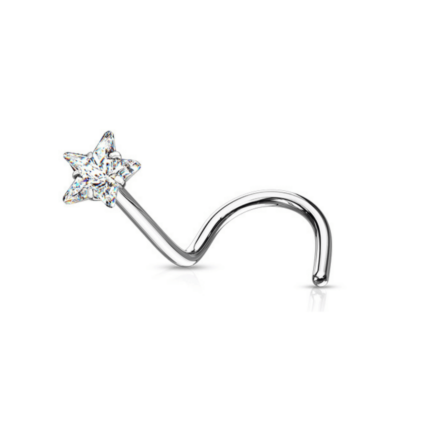 Prong Set Clear Gem Nose Screw Star Gem