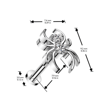 Titanium Black Spider Threadless Flat Back Stud