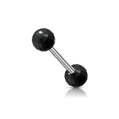 Acrylic Disco Ball Tongue Barbell Black