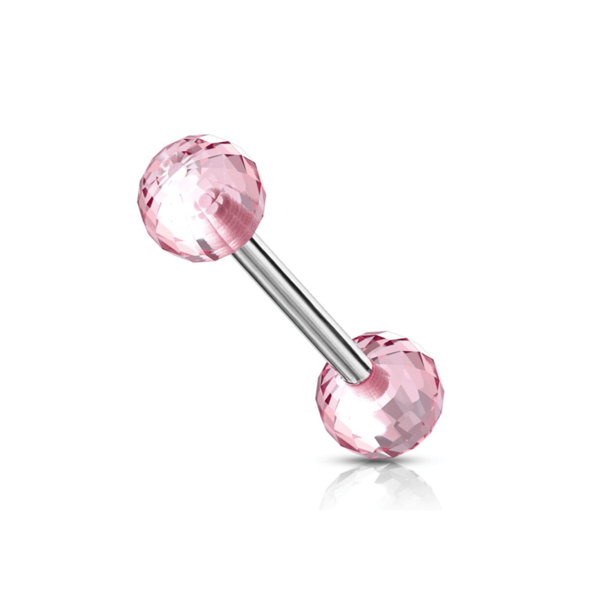 Acrylic Disco Ball Tongue Barbell Pink