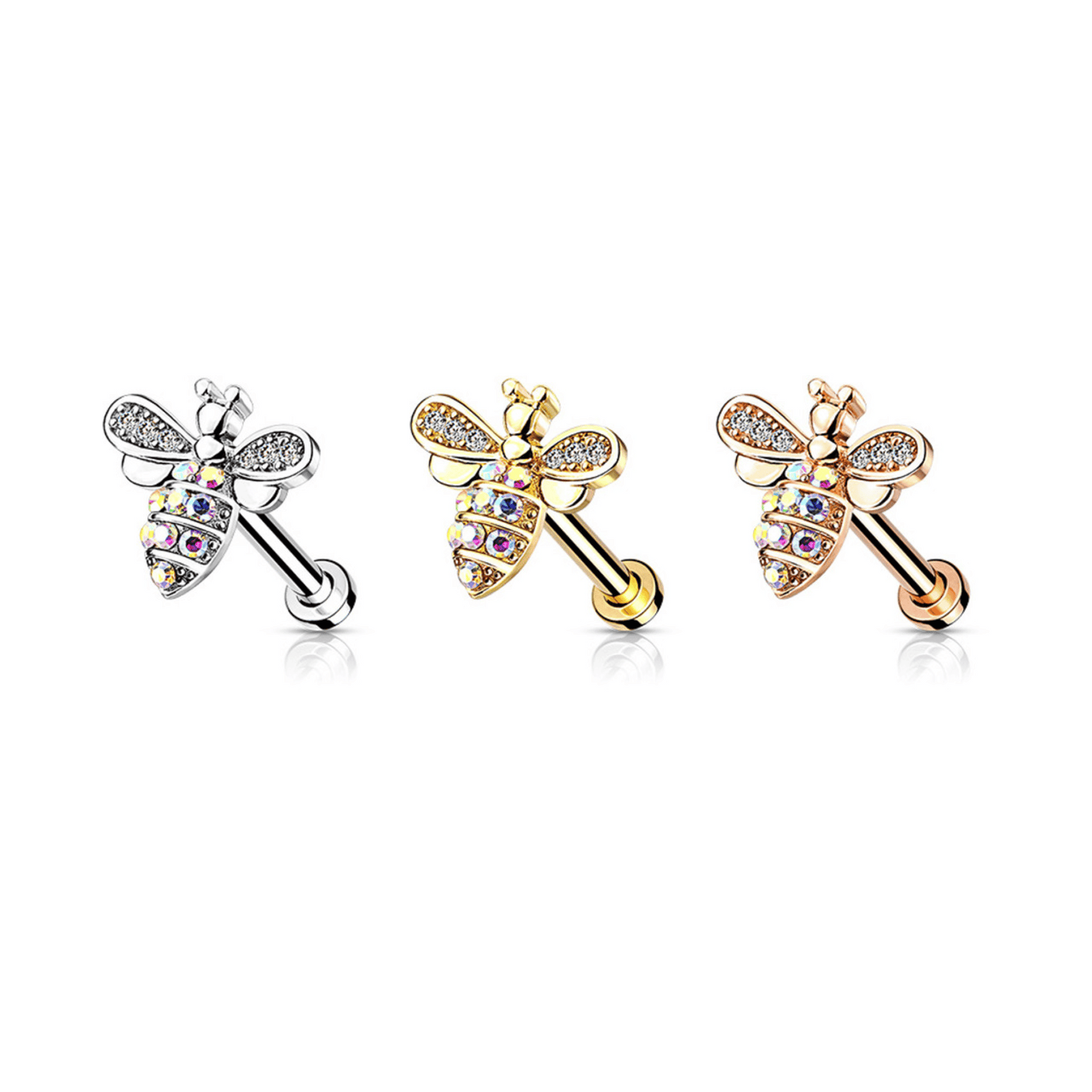 Bee with AB crystals Flat Back Earring range