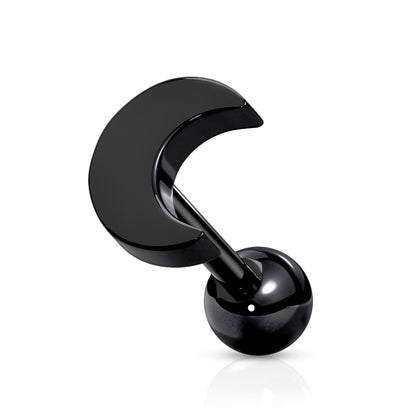 Black Moon Tragus Cartilage Earring 16g