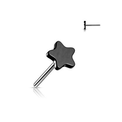 black PVD Titanium Star threadless push in top