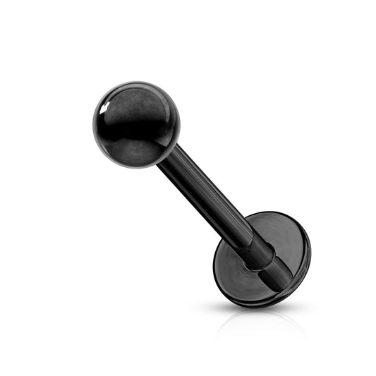 Black Titanium IP Flat Back Stud Bar with Ball