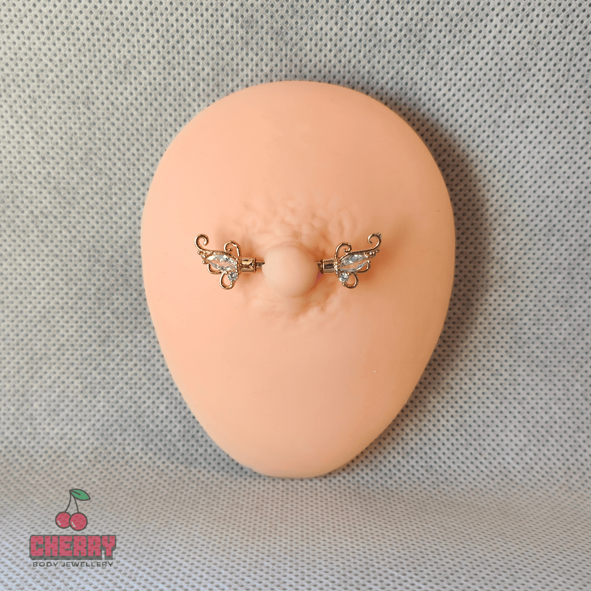 Butterfly Filigree Ends Nipple Bar 14g