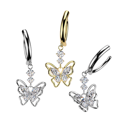 Butterfly Hinged Clicker Belly Button Bar range
