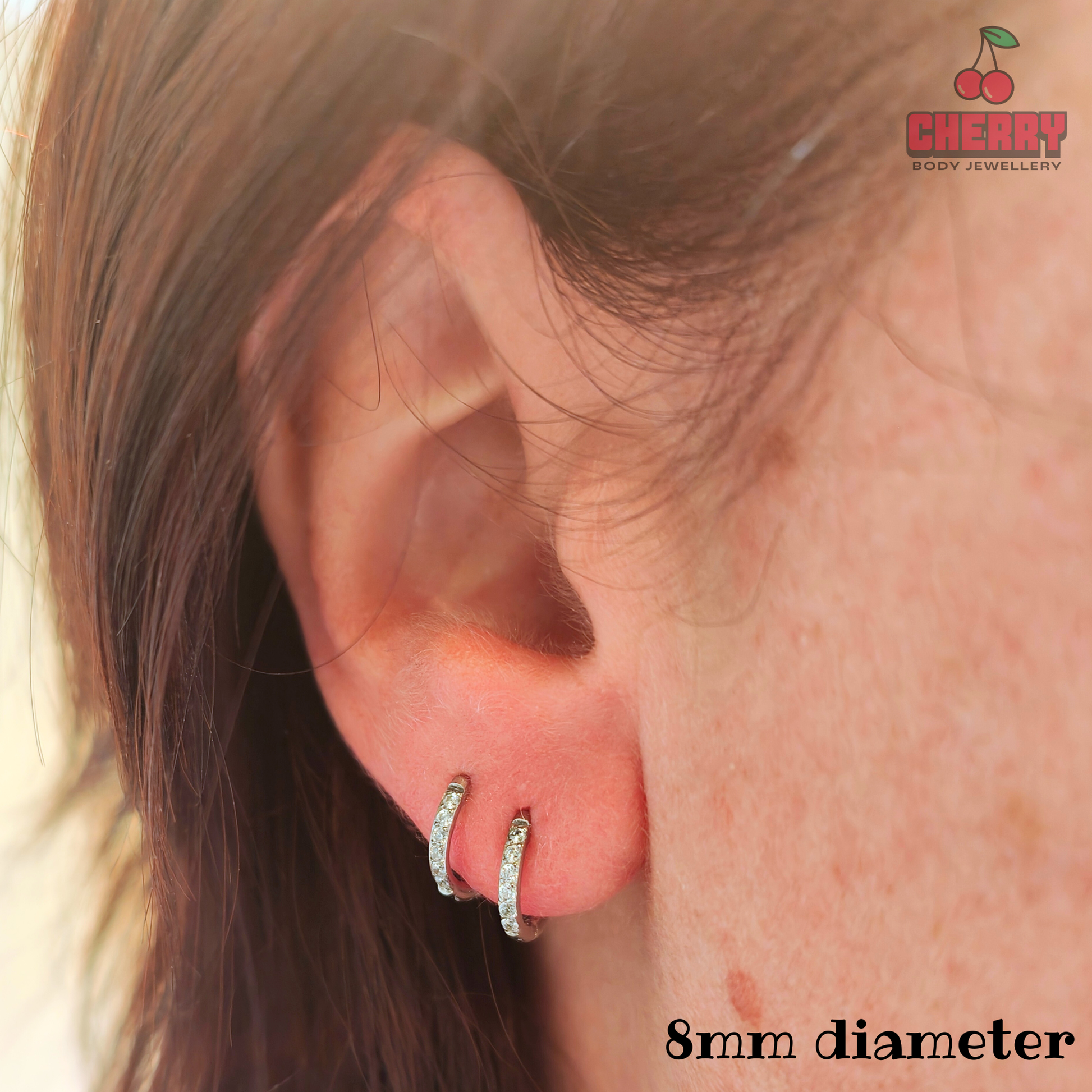 CZ Hinged Clicker Huggie Hoop Earrings