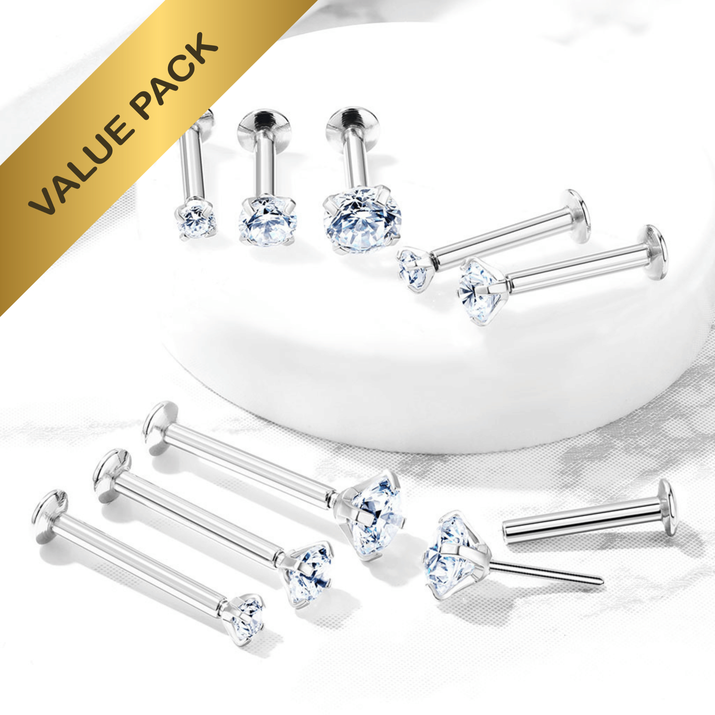 CZ Threadless Stud Bundle Packs