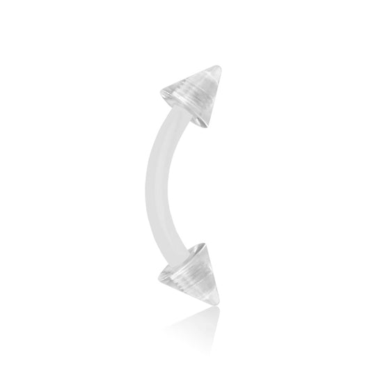 Clear Curved Bioflex Banana Bar with Spike 16g