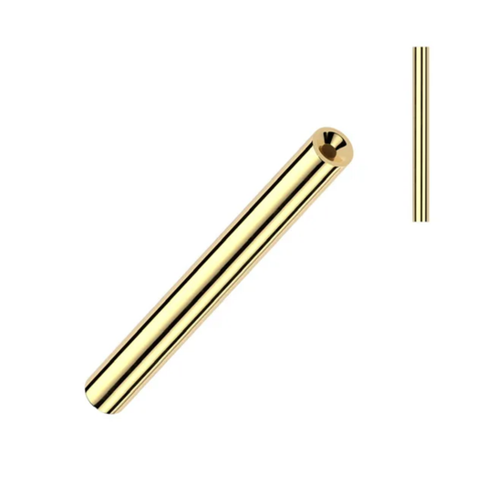 Titanium Gold Threadless Jewellery Straight Bar