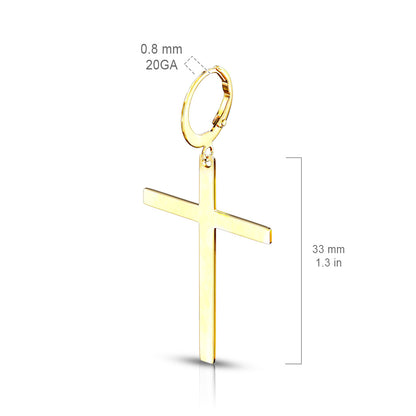 Cross Dangle Earrings dimensions