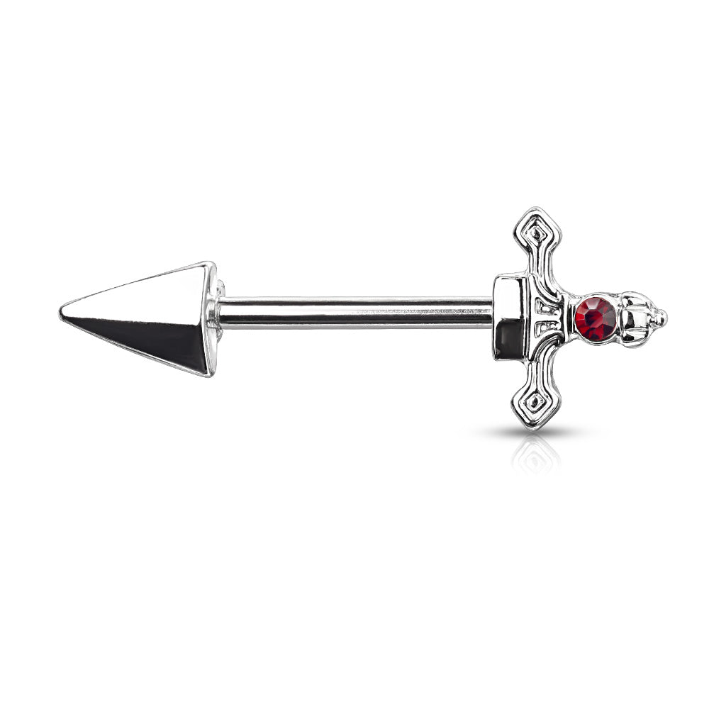 Dagger Nipple Bar 14g  Silver