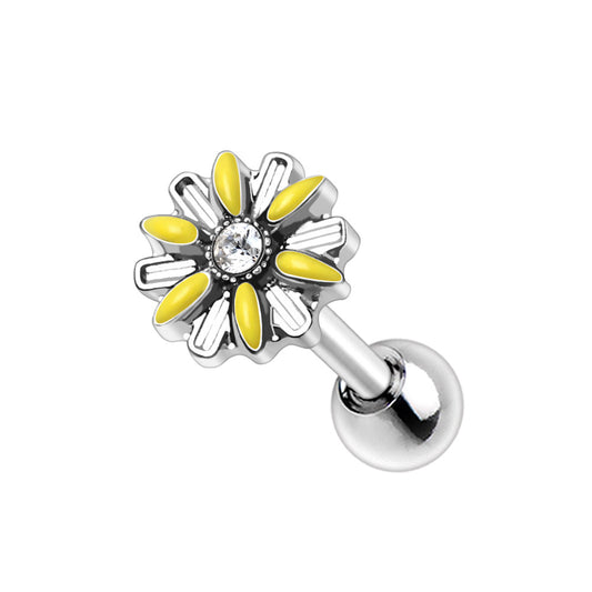 Daisy Steel Ear Cartilage Earring Bar 16g