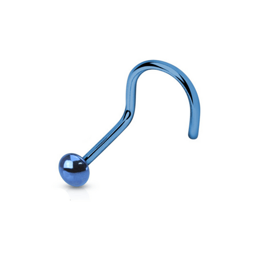 Dark Blue Steel Dome Nose Screw Ring
