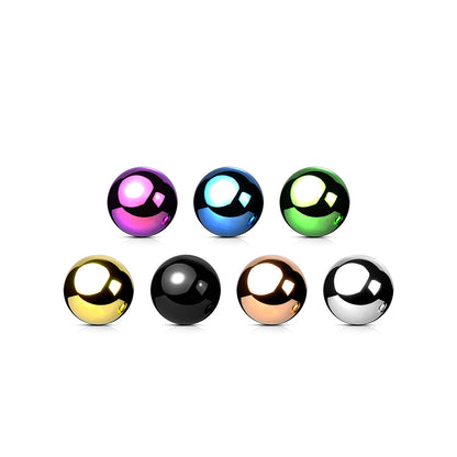 Externally threaded piercing replacement ball