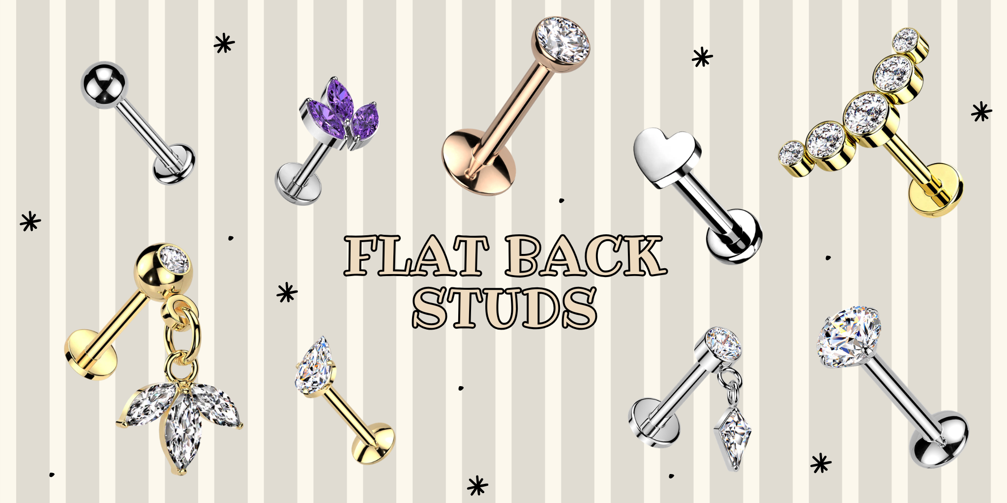 FLAT BACK EARRING NZ