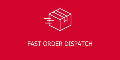 White box icon with 'Fast Order Dispatch' text on a red background