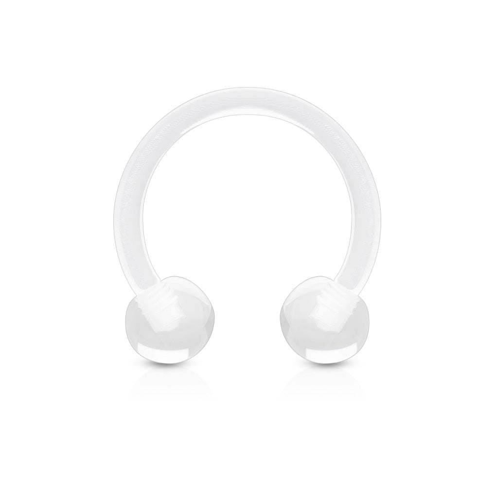 Flexible clear circular horseshoe barbell