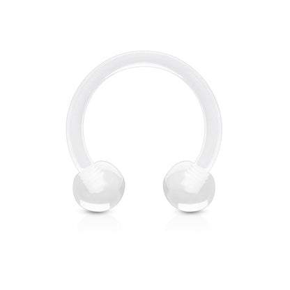 Flexible clear circular horseshoe barbell