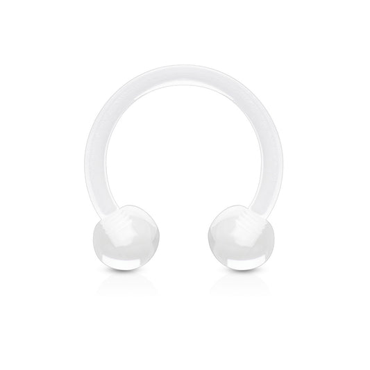 Flexible clear circular horseshoe barbell