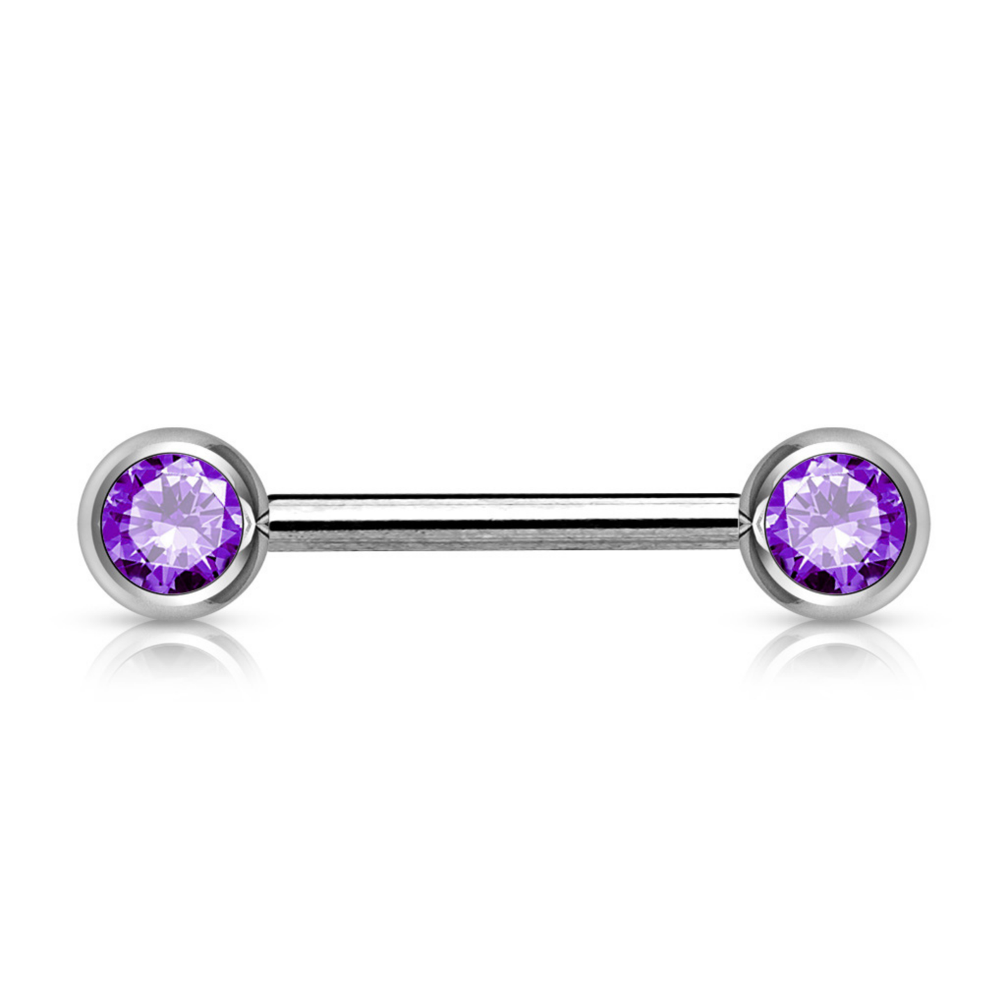 Steel Gem Nipple Barbell 14g 16mm - 4 Pack *CLEARANCE*