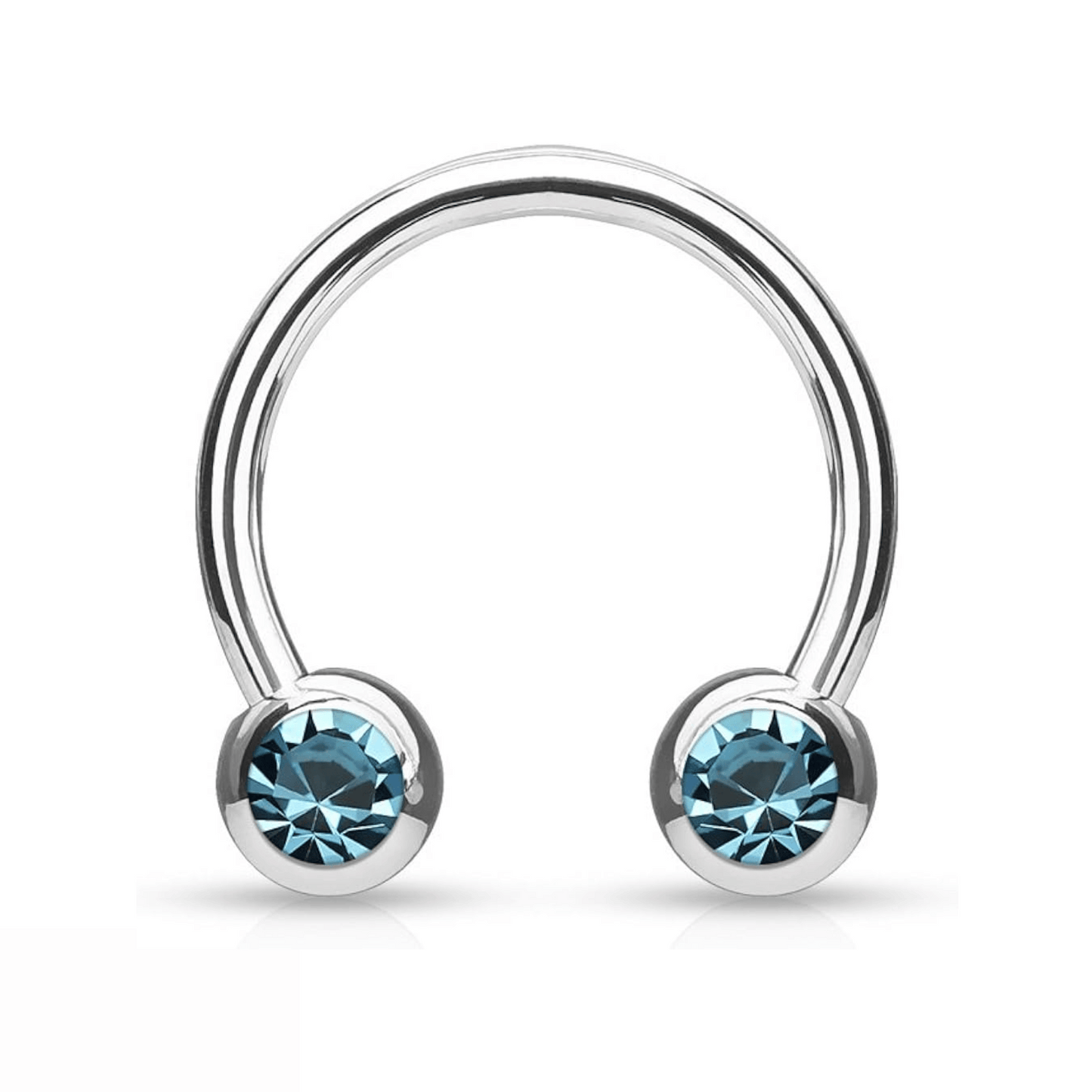 Front facing gem horseshoe Aqua Blue