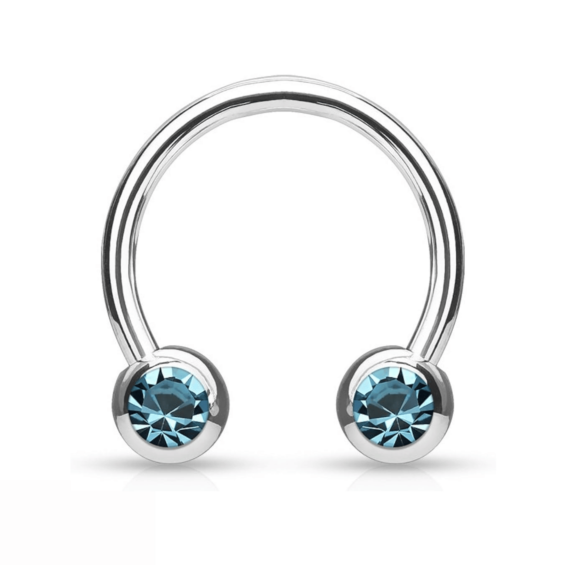 Front facing gem horseshoe Aqua Blue