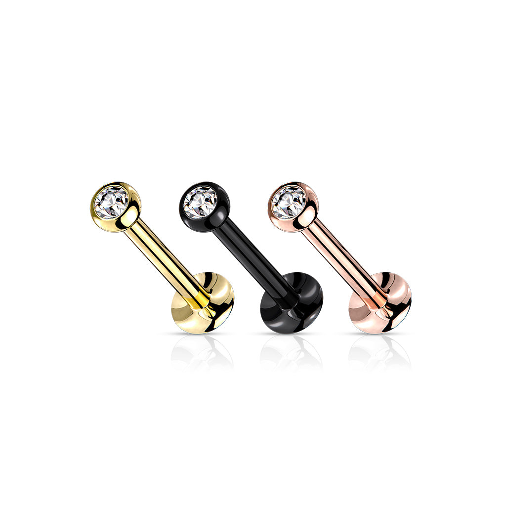 Gem Ball Threadless Push Fit Flat Back Stud