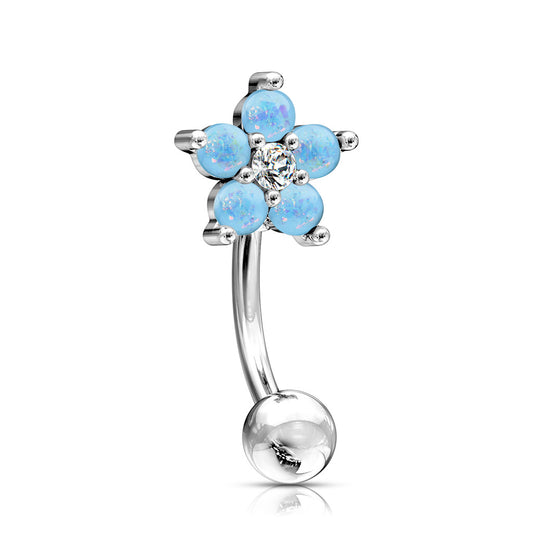 Blue Gem Flower Opal Rook bar
