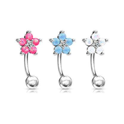 Gem Flower Opal Eyebrow Bar Range A