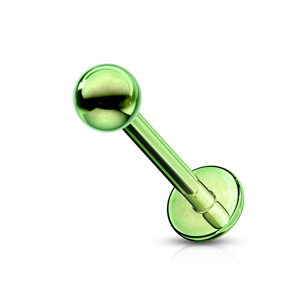 Green Titanium IP Flat Back Stud with Ball